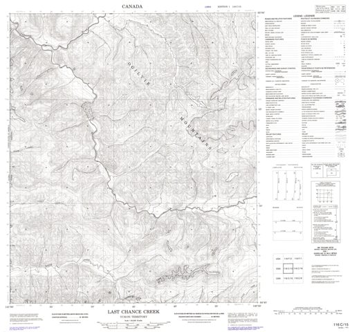 Last Chance Creek Topographic Paper Map 116C15 at 1:50,000 scale