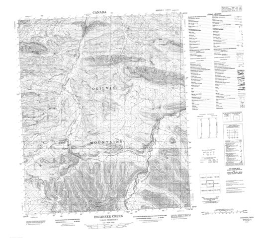 Engineer Creek Topographic Paper Map 116G01 at 1:50,000 scale