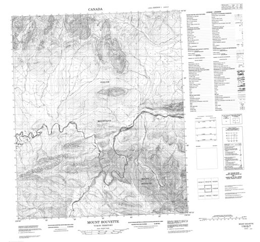 Mount Bouvette Topographic Paper Map 116G07 at 1:50,000 scale