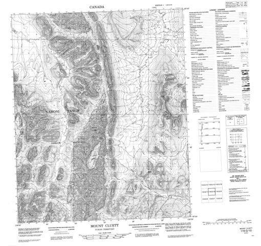 Mount Cluett Topographic Paper Map 116G10 at 1:50,000 scale