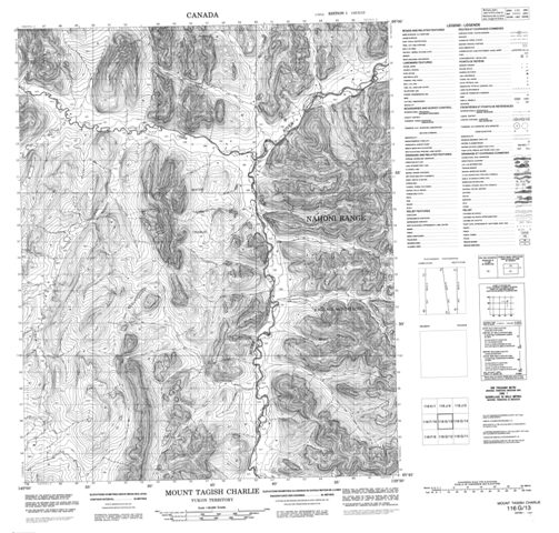 Mount Tagish Charlie Topographic Paper Map 116G13 at 1:50,000 scale