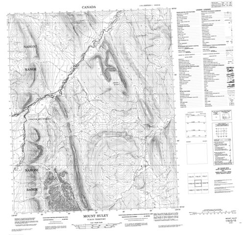 Mount Huley Topographic Paper Map 116G15 at 1:50,000 scale
