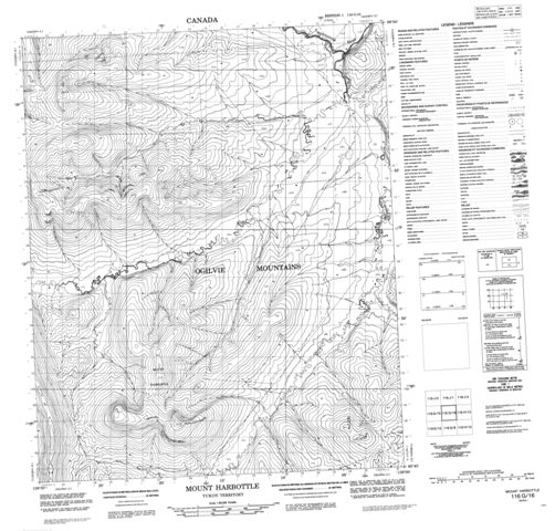 Mount Harbottle Topographic Paper Map 116G16 at 1:50,000 scale
