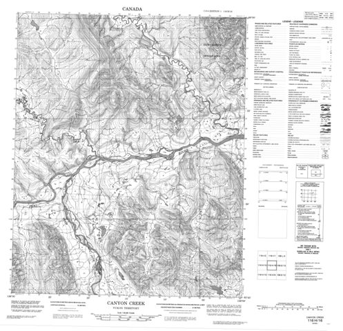 Canyon Creek Topographic Paper Map 116H16 at 1:50,000 scale