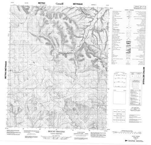 Mount Higgins Topographic Paper Map 116I02 at 1:50,000 scale