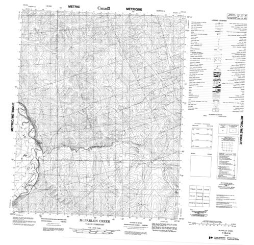 Mcparlon Creek Topographic Paper Map 116I04 at 1:50,000 scale