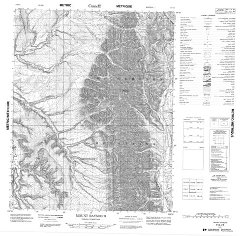 Mount Raymond Topographic Paper Map 116I08 at 1:50,000 scale