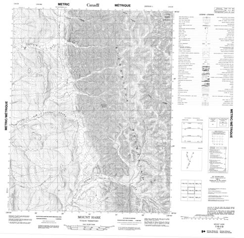 Mount Hare Topographic Paper Map 116I09 at 1:50,000 scale