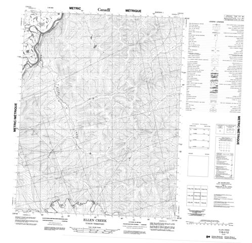 Ellen Creek Topographic Paper Map 116I12 at 1:50,000 scale