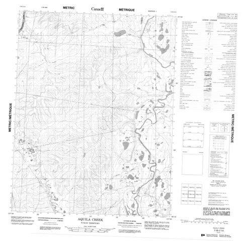 Aquila Creek Topographic Paper Map 116I14 at 1:50,000 scale
