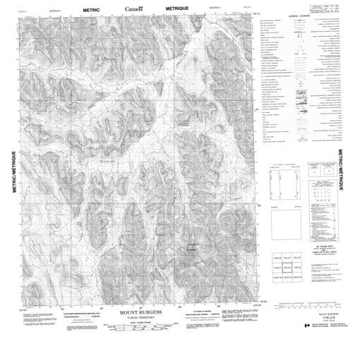 Mount Burgess Topographic Paper Map 116J04 at 1:50,000 scale
