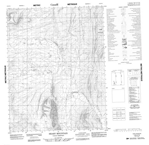 Heart Mountain Topographic Paper Map 116J14 at 1:50,000 scale