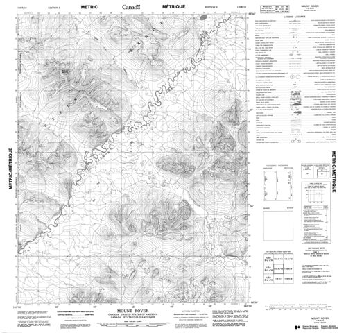 Mount Rover Topographic Paper Map 116K10 at 1:50,000 scale