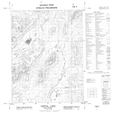 Useful Lake Topographic Paper Map 116N01 at 1:50,000 scale