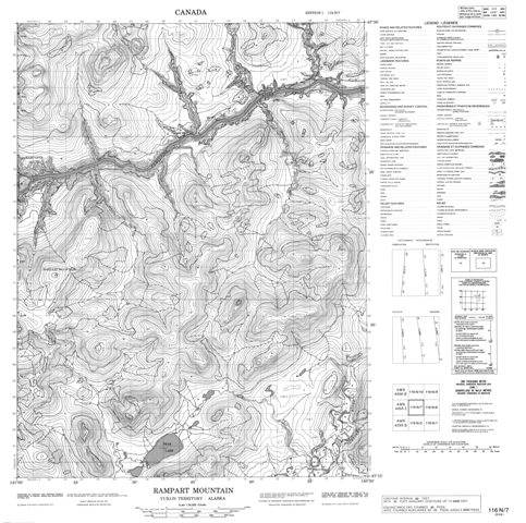 Rampart Mountain Topographic Paper Map 116N07 at 1:50,000 scale