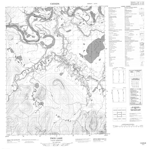 Twin Lake Topographic Paper Map 116N08 at 1:50,000 scale