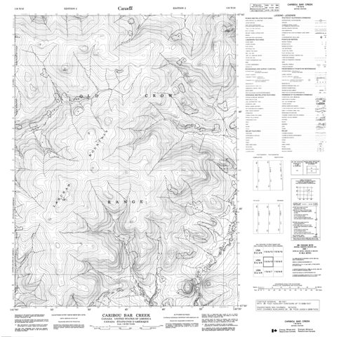 Caribou Bar Creek Topographic Paper Map 116N10 at 1:50,000 scale