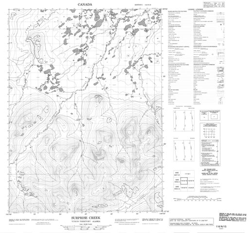 Surprise Creek Topographic Paper Map 116N15 at 1:50,000 scale