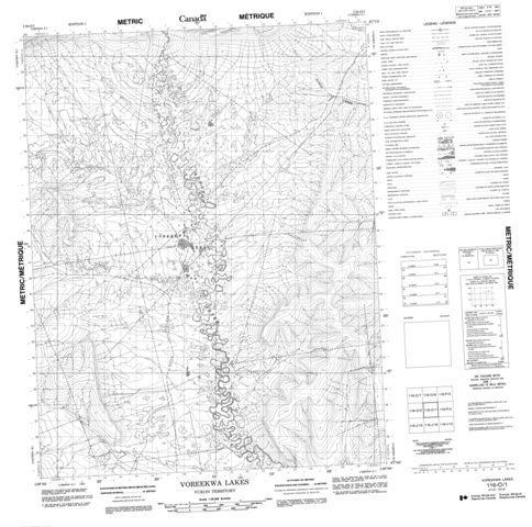 Voreekwa Lakes Topographic Paper Map 116O01 at 1:50,000 scale