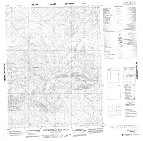 Veeshridlah Mountain Topographic Paper Map 116O03 at 1:50,000 scale