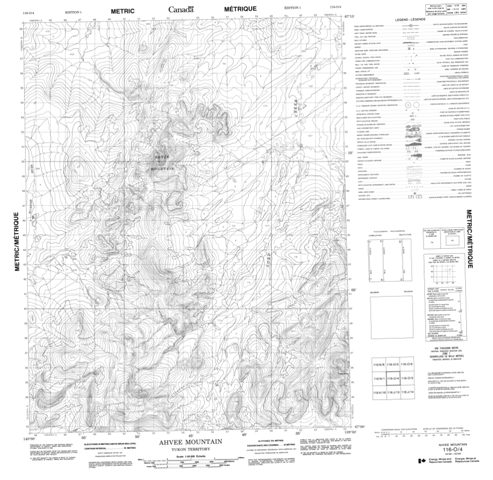 Ahvee Mountain Topographic Paper Map 116O04 at 1:50,000 scale