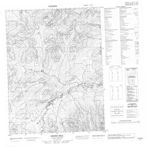 Choho Hill Topographic Paper Map 116O07 at 1:50,000 scale
