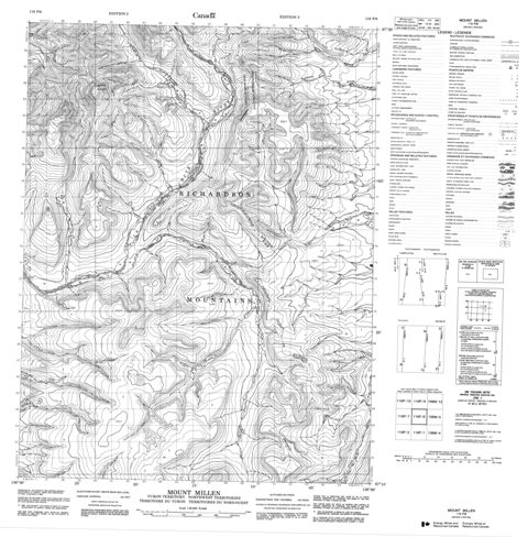 Mount Millen Topographic Paper Map 116P08 at 1:50,000 scale