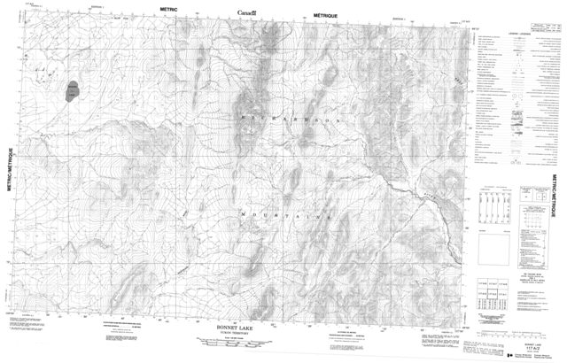 Bonnet Lake Topographic Paper Map 117A02 at 1:50,000 scale