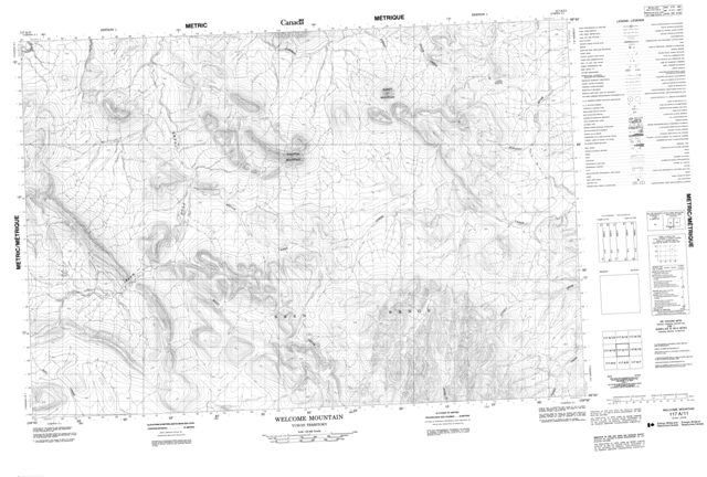 Welcome Mountain Topographic Paper Map 117A11 at 1:50,000 scale