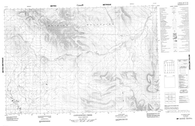 Cottonwood Creek Topographic Paper Map 117A12 at 1:50,000 scale
