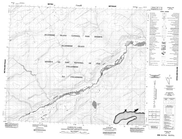 Carolyn Lake Topographic Paper Map 120C05 at 1:50,000 scale