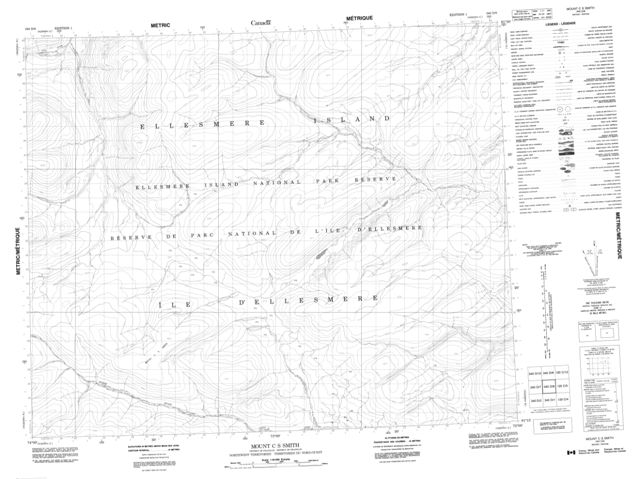 Mount C S Smith Topographic Paper Map 340D08 at 1:50,000 scale