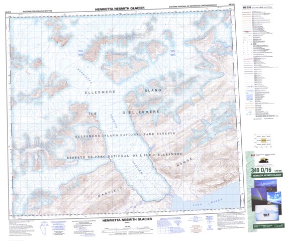 Henrietta Nesmith Glacier Topographic Paper Map 340D16 at 1:50,000 scale