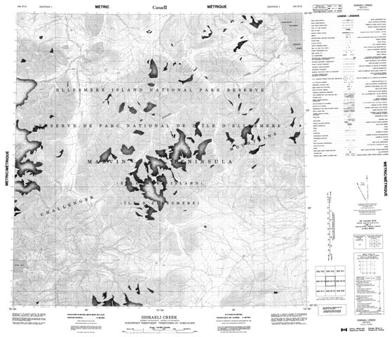 Disraeli Creek Topographic Paper Map 340E15 at 1:50,000 scale