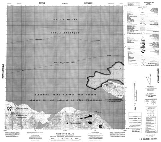 Ward Hunt Island Topographic Paper Map 340H02 at 1:50,000 scale