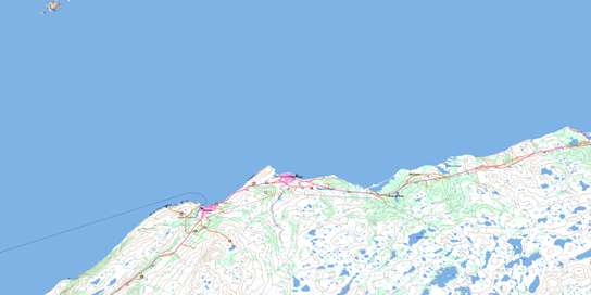 Grand Bank Topo Map 001M04 at 1:50,000 scale - National Topographic System of Canada (NTS) - Toporama map