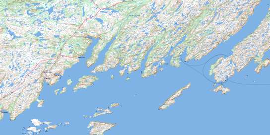 Baine Harbour Topo Map 001M07 at 1:50,000 scale - National Topographic System of Canada (NTS) - Toporama map