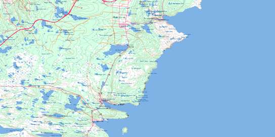 Bay Bulls Topo Map 001N07 at 1:50,000 scale - National Topographic System of Canada (NTS) - Toporama map