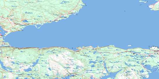 Chedabucto Bay Topo Map 011F06 at 1:50,000 scale - National Topographic System of Canada (NTS) - Toporama map