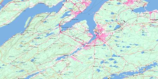Sydney Topo Map 011K01 at 1:50,000 scale - National Topographic System of Canada (NTS) - Toporama map