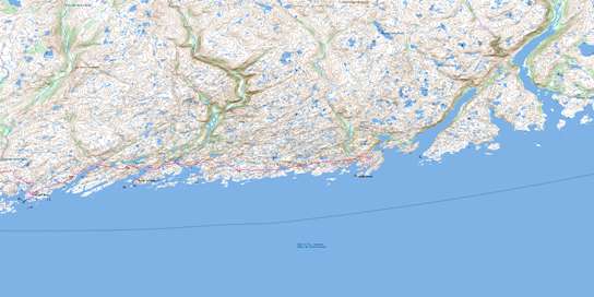 Rose Blanche Topo Map 011O10 at 1:50,000 scale - National Topographic System of Canada (NTS) - Toporama map