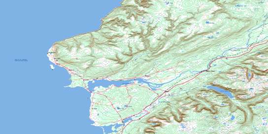Codroy Topo Map 011O14 at 1:50,000 scale - National Topographic System of Canada (NTS) - Toporama map