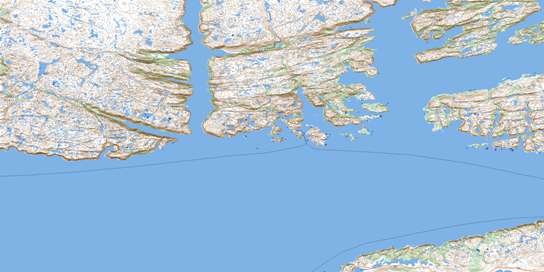 Facheux Bay Topographic map 011P09 at 1:50,000 Scale