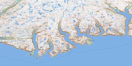 Cape La Hune Topo Map 011P10 at 1:50,000 scale - National Topographic System of Canada (NTS) - Toporama map