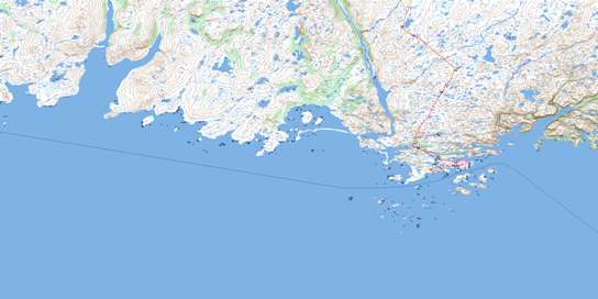 Burgeo Topo Map 011P12 at 1:50,000 scale - National Topographic System of Canada (NTS) - Toporama map