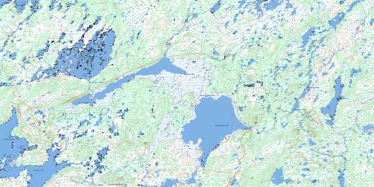 Great Burnt Lake Topo Map 012A08 at 1:50,000 scale - National Topographic System of Canada (NTS) - Toporama map