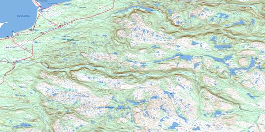 Main Gut Topo Map 012B08 at 1:50,000 scale - National Topographic System of Canada (NTS) - Toporama map