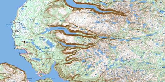 Gros Morne Topo Map 012H12 at 1:50,000 scale - National Topographic System of Canada (NTS) - Toporama map