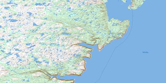 Englee Topo Map 012I09 at 1:50,000 scale - National Topographic System of Canada (NTS) - Toporama map