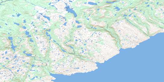 Barge Bay Topo Map 012P16 at 1:50,000 scale - National Topographic System of Canada (NTS) - Toporama map